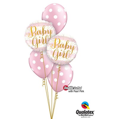 Baby Girl roza črte - folija balon