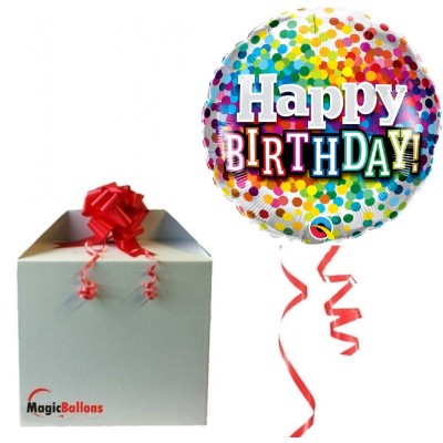 Happy Birthday Mavrične pike - folija balon