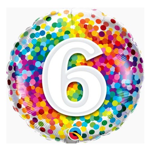 6 Rainbow Confetti - foil balloon
