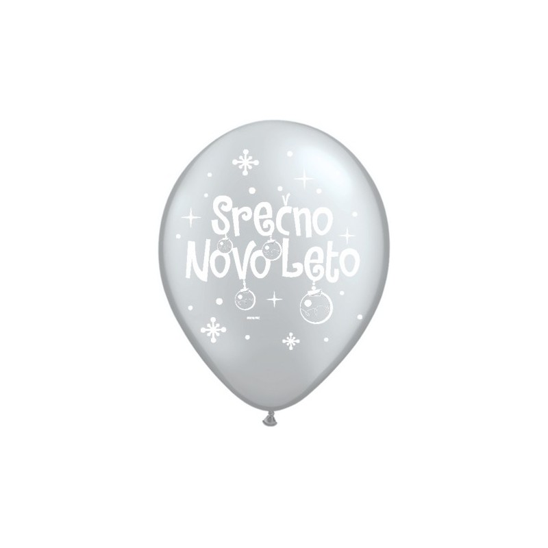Ballon Serčno Novo Leto - Silver