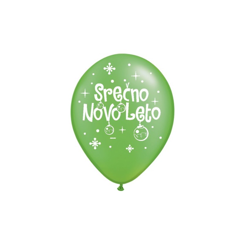 Balon Serčno Novo Leto - P. Lime Green