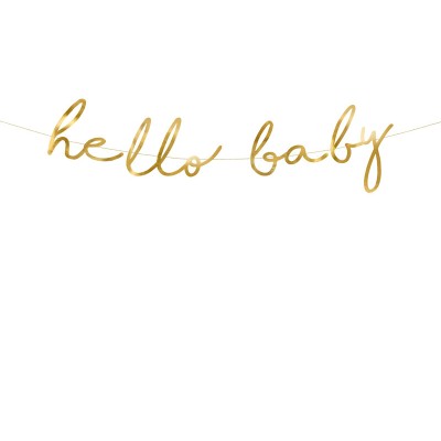 Banner-natpis Hello baby - zlato