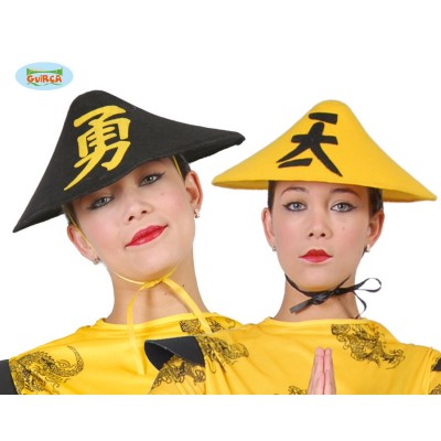 Chinesischer Hut - schwarz