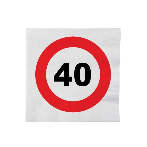 Traffic sign 40 napkins