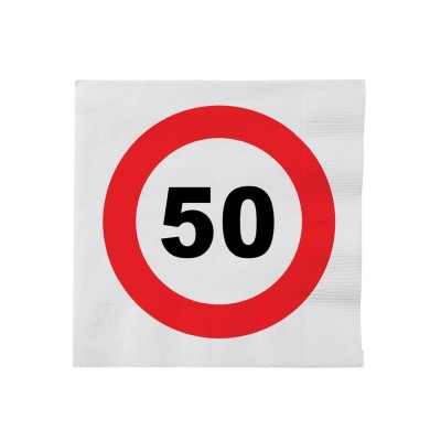 Verkehrszeichen 50 Servietten