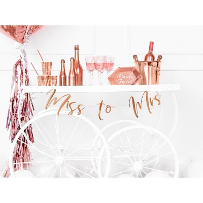 Banner-natpis "Miss to Mrs" - rose gold