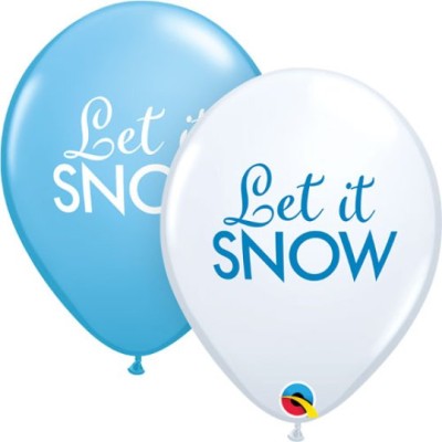 Balloon Let it SNOW - blue and white