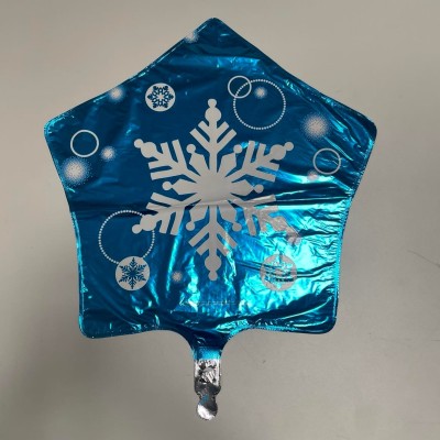 Snowflake blue star - foil balloon