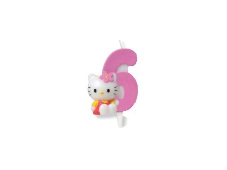 Kerze - Hello Kitty -Zahl 5