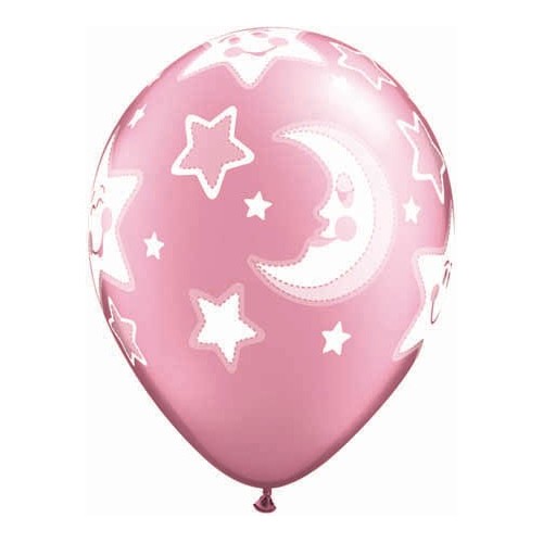 Baby moon & stars-pink