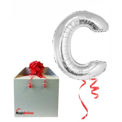 Letter C  - silver foil balloon in a package