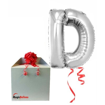 Letter D - silver foil balloon in a package