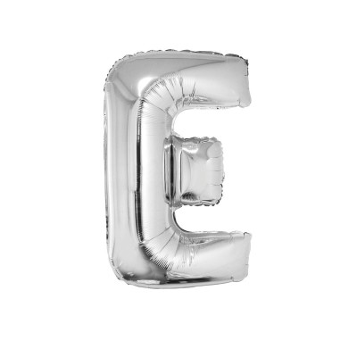 Letter E - silver foil balloon in a package