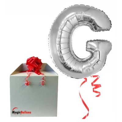 Črka G - srebrna - folija balon v paketu
