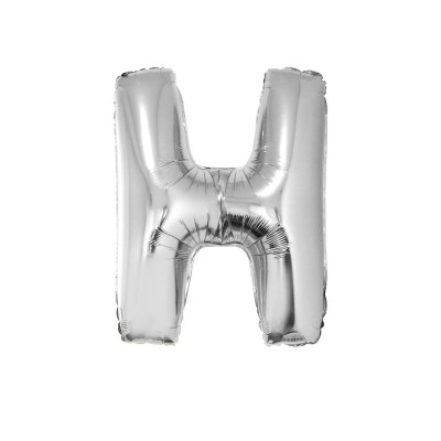 Letter H - silver foil balloon in a package