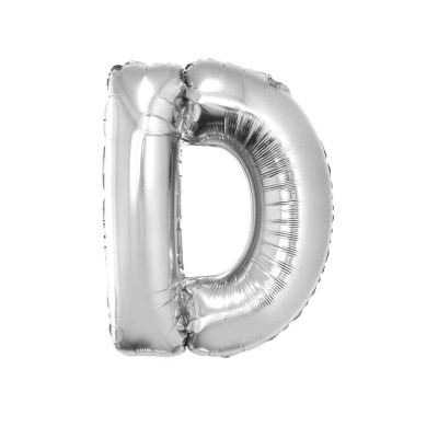 Slova D- srebrni balon od folije u pakiranju