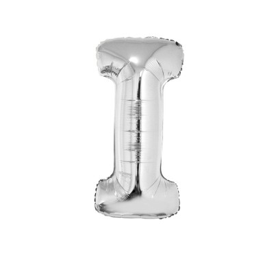 Letter I - silver foil balloon in a package