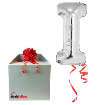 Letter I - silver foil balloon in a package