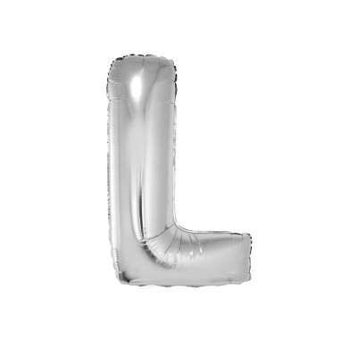 Letter L - silver foil balloon in a package