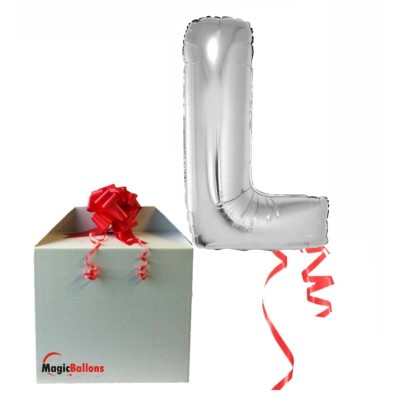 Buchstaben L- silber Folienballon in Paket