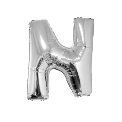 Letter N - silver foil balloon in a package