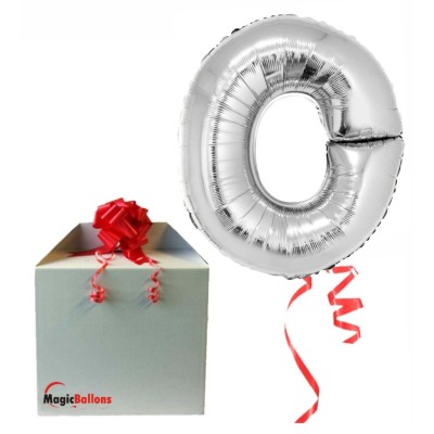 Buchstaben O- silber Folienballon in Paket
