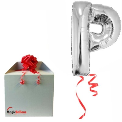 Buchstaben P- silber Folienballon in Paket