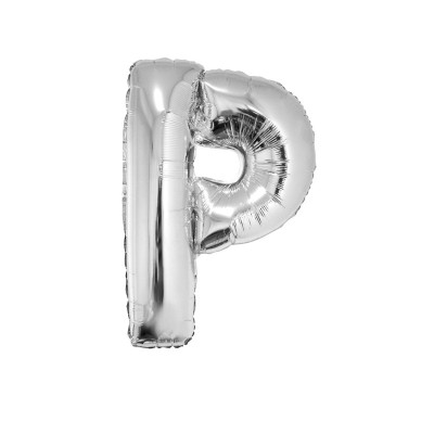 Letter P - silver foil balloon in a package