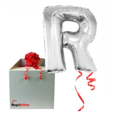 Letter R - silver foil balloon in a package