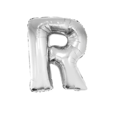 Slova R - srebrni balon od folije u pakiranju