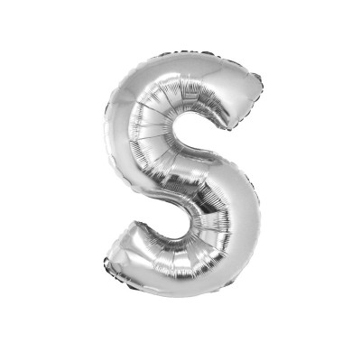 Letter S - silver foil balloon in a package