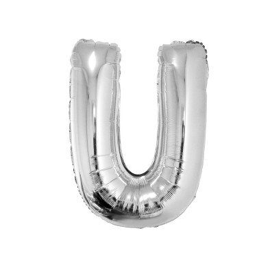Letter U - silver foil balloon in a package