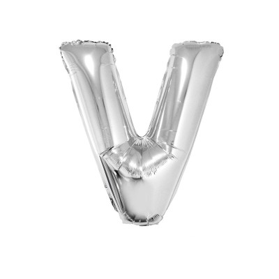 Letter V - silver foil balloon in a package