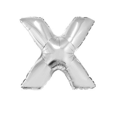 Buchstaben X - silber Folienballon in Paket
