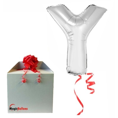 Buchstaben Y - silber Folienballon in Paket