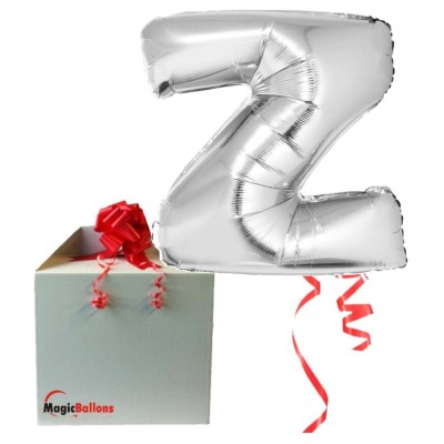 Buchstaben Z - silber Folienballon in Paket