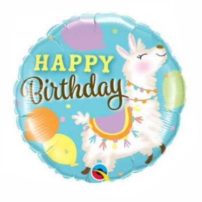 Happy Birthday Lama - foil balloon