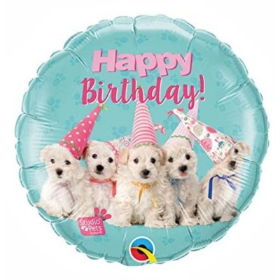Birthday Puppies - foil balloon