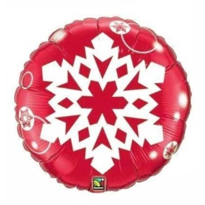 Snowflake Red - foil balloon
