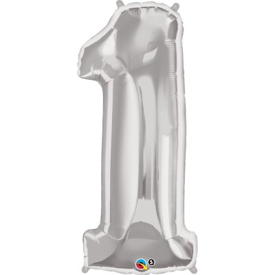 Number 1  - silver foil balloon in a package