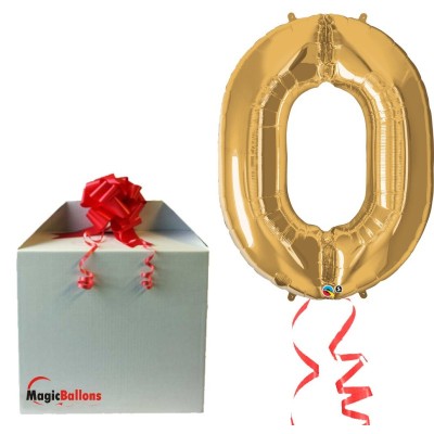 Številka 0 - zlata folija balon v paketu