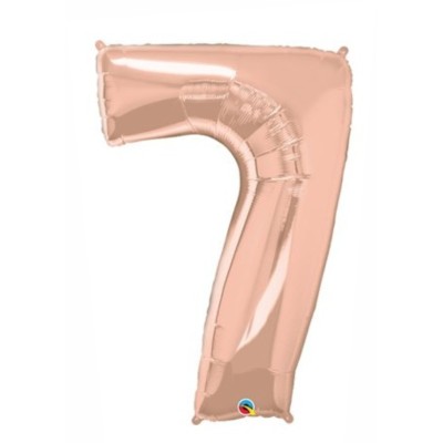 Number 7 - rose gold foil balloon in a package