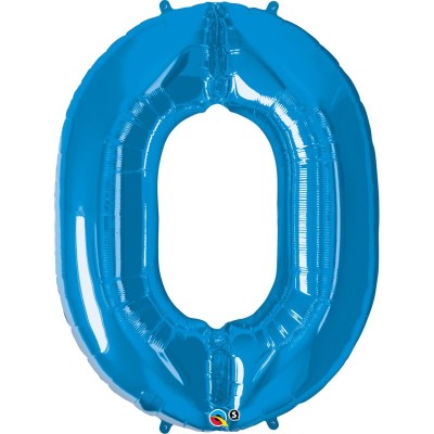 Zahl 0 - blau Folienballon in Paket