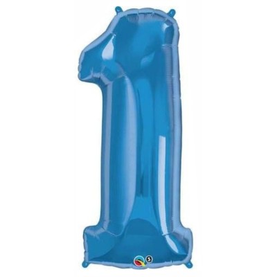 Number 1 - blue foil balloon in a package