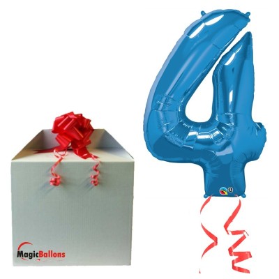 Number 4 - blue foil balloon in a package