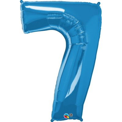 Number 7 - blue foil balloon in a package