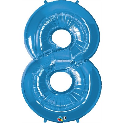 Broj 8 - plava balon od folije u pakiranju