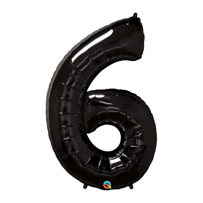 Številka 6 - črna folija balon v paketu