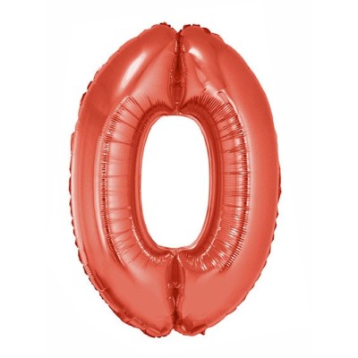 Broj 0 - crvena balon od folije u pakiranju