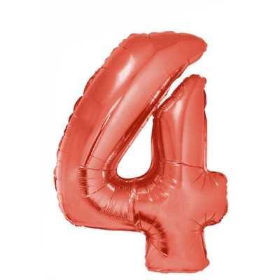 Broj 4 - crvena balon od folije u pakiranju